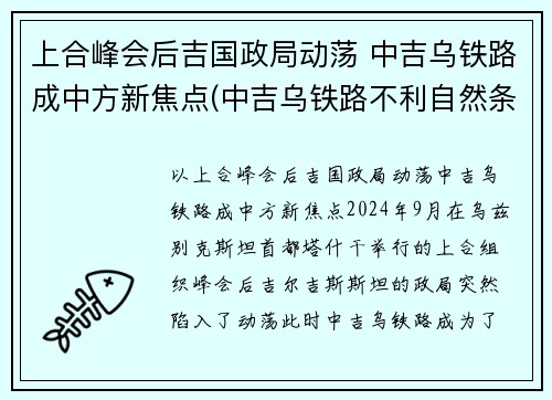 上合峰会后吉国政局动荡 中吉乌铁路成中方新焦点(中吉乌铁路不利自然条件)